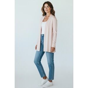 LOFT Women's Pink Lightweight Open Front Long Sleeve Cardigan Sweater XS